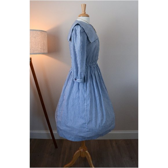 Vintage 80s does 50s Sailor Dress Pockets 10 M - Picture 4 of 10